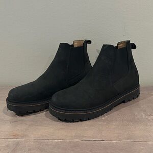 Birkenstock Black Nubuck Chelsea Ankle Boots